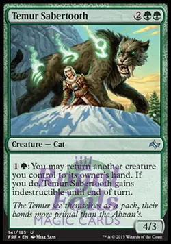 Temur Sabertooth 1x FOIL FRF MTG Fate Reforged Uncommon MINT green - Image 1