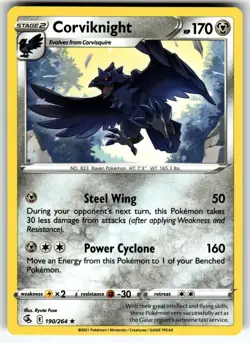 Corviknight 190/264 Rare Fusion Strike Pokemon Near Mint - Image 1