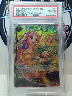2025 ONE PIECE PRB02 THE BEST VOL. 2 #OP05-091 REBECCA SPECIAL ALT ART PSA 10 - Image 2