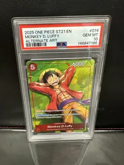 One Piece 2025 Starter Deck ST21-014 Monkey D. Luffy PSA 10 - Image 1