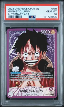 2023 ONE PIECE OP05-AWAKENING OF THE NEW ERA #060 MONKEY D. LUFFY PSA 10 - Image 1