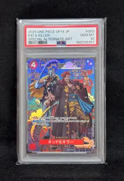PSA 10 Kid & Killer OP14-003 Special Alt Art One Piece Card 2025 Japanese GEM MT - Image 2