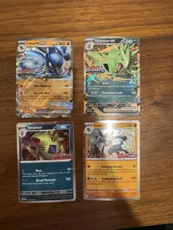 Pokemon Prismatic Evolutions Lucario Tyranitar ex Premium Collection Stamp Promo - Image 1