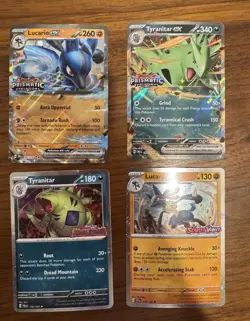 Pokemon Prismatic Evolutions Lucario Tyranitar ex Premium Collection Stamp Promo - Image 2