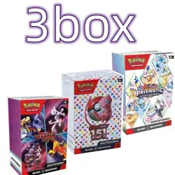 3 Box Pokemon Card v10 Booster bundle Destined Rivals Prismatic Evolutions - Image 1