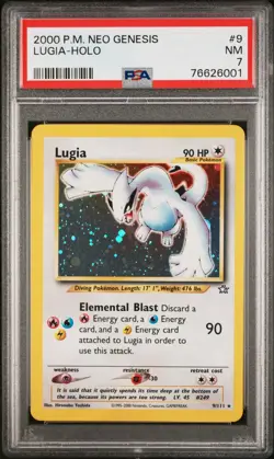 Pokemon TCG Lugia 9/111 Neo Genesis Holo Rare PSA 7 Graded - Image 1