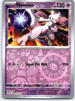 Mewtwo 59/142 Uncommon Stellar Crown Pokemon Reverse Holo NM - Image 1