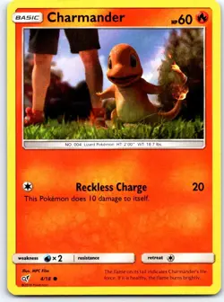Charmander 4/18 Common Detective Pikachu Pokemon Holo LP - Image 1