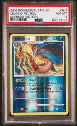 2009 Pokemon Platinum Supreme Victors Milotic Reverse Foil PSA 8 - Image 1