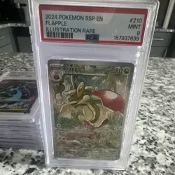 Pokemon Flapple 210/191 Sv08 Surging Sparks Illustration Rare Holo PSA 9 EN - Image 1