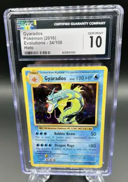 2016 Pokemon Evolutions Gyarados English #34/108 Holo CGC 10 - Image 1