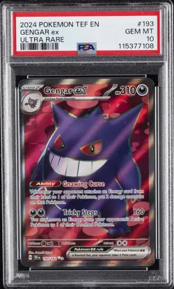 2024 POKEMON TEF EN-TEMPORAL FORCES ULTRA RARE #193 GENGAR EX PSA 10 - Image 1
