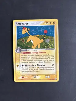 Pokemon TCG Ampharos 1/115 EX Unseen Forces Holo Rare 2005 - PLAYED - Image 1