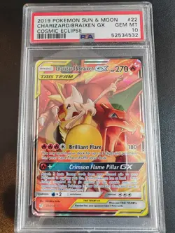 Pokemon TCG Charizard & Braixen GX Cosmic eclipse PSA 10 Gem Mint - Image 1