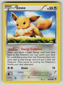 Eevee 80/111 Common Furious Fists Pokemon LP - Image 1