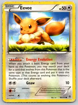 Eevee 80/111 Common Furious Fists Pokemon HP - Image 1
