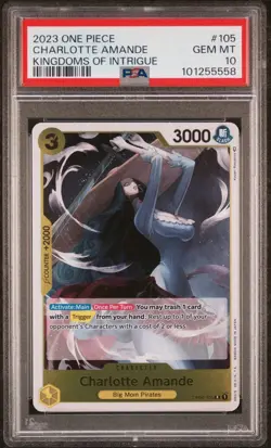 PSA 10 2023 ONE PIECE OP04-KINGDOMS OF INTRIGUE #105 CHARLOTTE AMANDE - Image 1