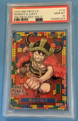 2025 ONE PIECE SIMPLIFIED CHINESE ONE PIECE DAY VOL.2 MONKEY D. LUFFY PSA 10 - Image 3