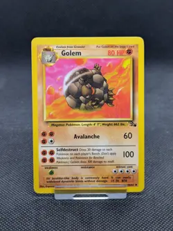 Golem 36/62 Fossil Uncommon Pokemon Card WOTC Played - Image 1