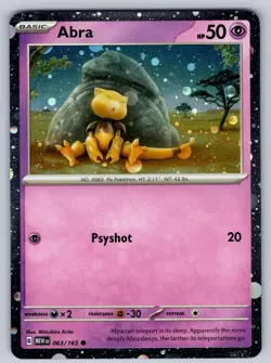 Abra 063/165 Cosmos Holo Promo Miscellaneous Cards & Products Pokemon NM - LP - Image 1