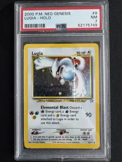 Pokemon TCG Lugia Neo Genesis Holo Rare Card 9/111 Unlimited Edition Vintage - Image 1