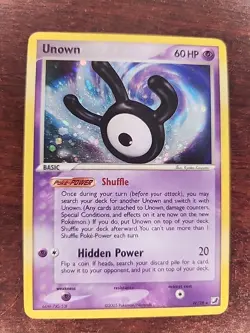 Unown W Holo Ex Unseen Forces Pokemon Card WOTC - Image 1