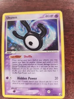 Unown W Holo Ex Unseen Forces Pokemon Card WOTC - Image 3