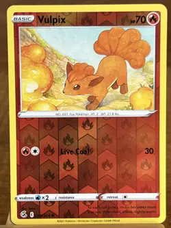 Pokemon TCG Vulpix 028/264 Fusion Strike Reverse Holo Common - Image 1