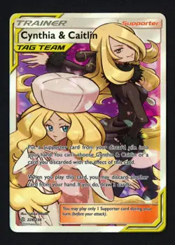 Cynthia & Caitlin 228/236 SM - Cosmic Eclipse Full Art Ultra Rare Pokemon TCG - Image 1