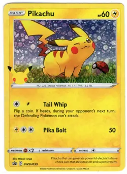 2020 Pokemon: Pikachu SWSH039 black star promo General Mills promo pack NM - Image 1