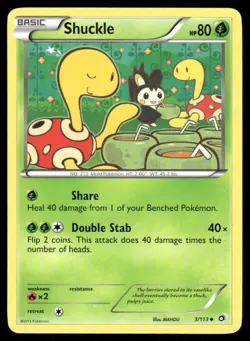 2013 Pokemon Shuckle Uncommon Legendary Treasures 3/113 HP - Image 1