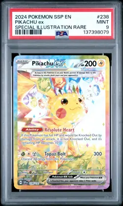 POKEMON SURGING SPARKS PIKACHU EX #238 SPECIAL ILLUSTRATION PSA 9 MINT 137398079 - Image 1