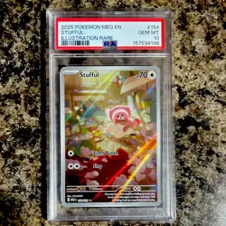 Pokemon Stufful 154/132 Me01 Mega Evolution Illustration Rare Holo PSA 10 2025 - Image 1