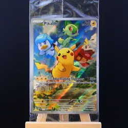 ✨Pokemon TCG Pikachu ⚡ 027 SVP Black Star Promo Full Art Holo SEALED 🤩 - Image 1