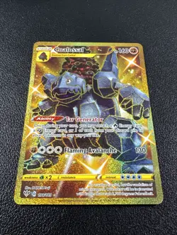Pokemon Coalossal Secret Rare Full Art Holo 198/189 Darkness Ablaze Gold - Image 2