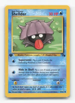 Pokemon TCG - Shellder 54/62 Moderately Played Common Fossil 1st Edition - Image 1