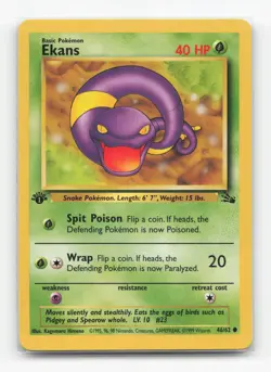 Pokemon TCG - Ekans 46/62 Moderately Played Common Fossil 1st Edition - Image 1