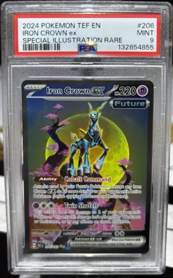 Pokemon TCG Iron Crown ex 206/162 Temporal Forces SIR Holo PSA 9 EN 2024 - Image 1