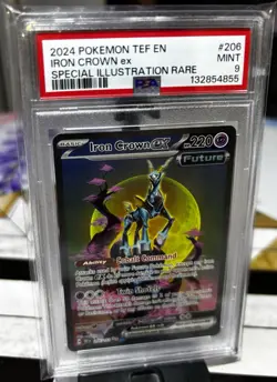 Pokemon TCG Iron Crown ex 206/162 Temporal Forces SIR Holo PSA 9 EN 2024 - Image 3