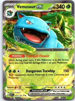 Venusaur ex 003/165 Double Rare 151 Pokemon Holo Near Mint - Image 1