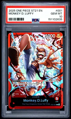 PSA 10 2025 ONE PIECE STARTER DECK ST21 EX GEAR 5 001 MONKEY D. LUFFY - Image 1