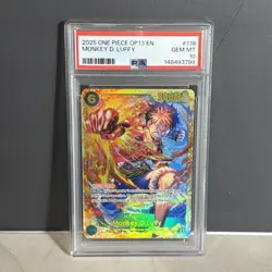 2025 One Piece Carrying On His Will Monkey D Luffy #OP13-118 PSA 10 GEM MINT - Image 1