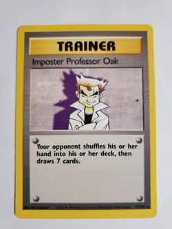 Pokemon Trainer Imposter Professor Oak Base Set Car - Image 1