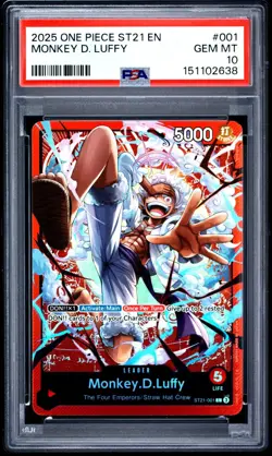 PSA 10 2025 ONE PIECE STARTER DECK ST21 EX GEAR 5 001 MONKEY D. LUFFY - Image 1
