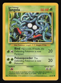 Pokemon Base Set #66/102 Tangela Card TCCCX - Image 1