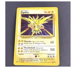 Pokemon Zapdos Base Set Holo Rare 16/102 English 1999 Trading Card LP - Image 1