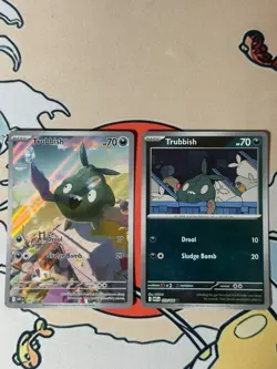 Trubbish IR 140/086 & Trubbish Master Ball 059/086 White Flare Pokemon Cards Set - Image 1