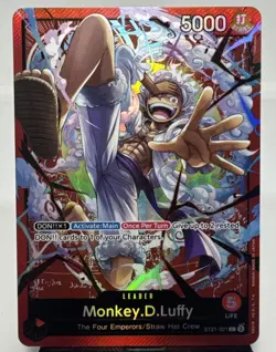 Monkey D Luffy ST21-001 Leader Starter Deck Gear 5 Promo One Piece Card English - Image 1