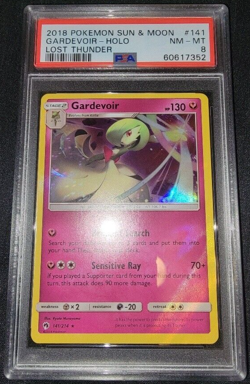 Holo Foil Gardevoir # 141/214 Sun & Moon Lost Thunder Pokemon Cards PSA 8 NM-MT - Image 1