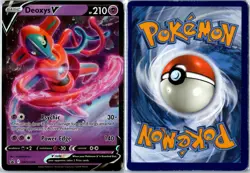 Pokemon Card - Deoxys V Sword & Shield Promo SWSH266 Promo Holo Heavily Played - Image 3